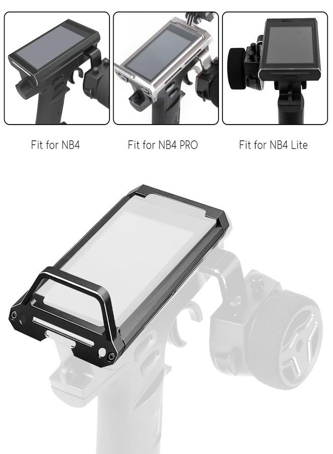 QAGGUM إطار حماية لجهاز الإرسال QAGGUM متوافق مع Flysky Noble NB4 Pro وNB4 Lite وNB4، إطار حماية معدني من سبائك الألومنيوم لجهاز إرسال سيارة التحكم عن بعد، أسود اللون - Image 2